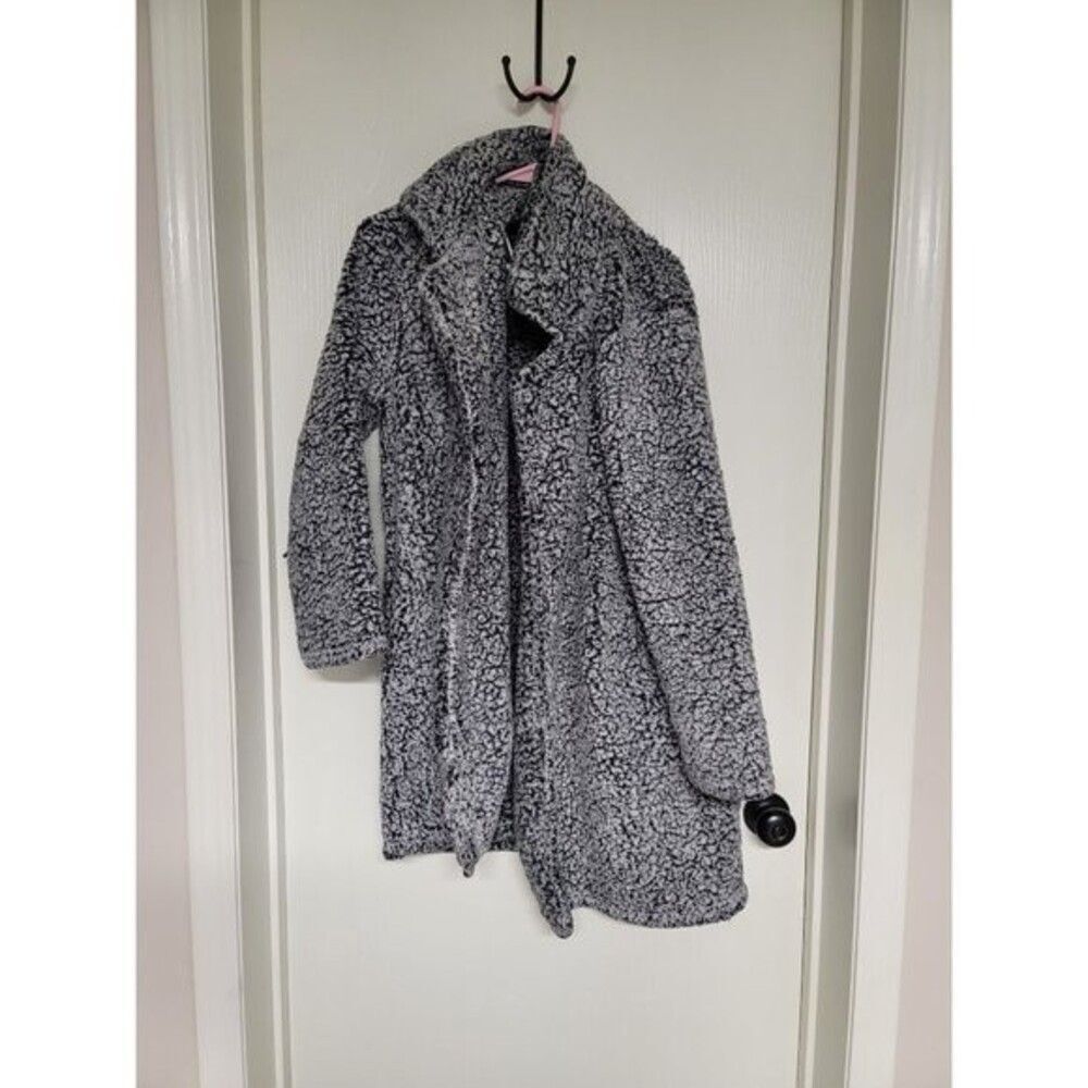 ~ womens grey sherpa 2sable sweater size large